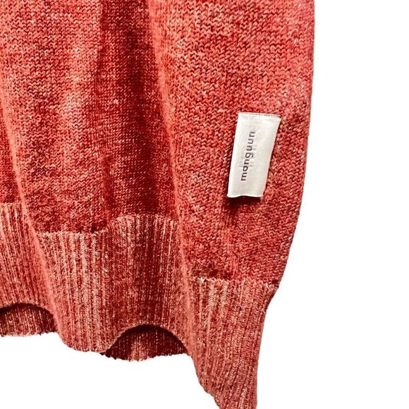 Manguun Mens Copper Brown Crew Neck Slim fit Pullover Sweater Size Medium - Picture 8 of 11